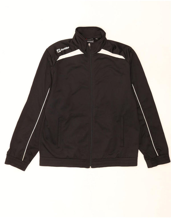 Lotto Mens Regular Fit Tracksuit Top Jacket Medium Black Polyester Sports