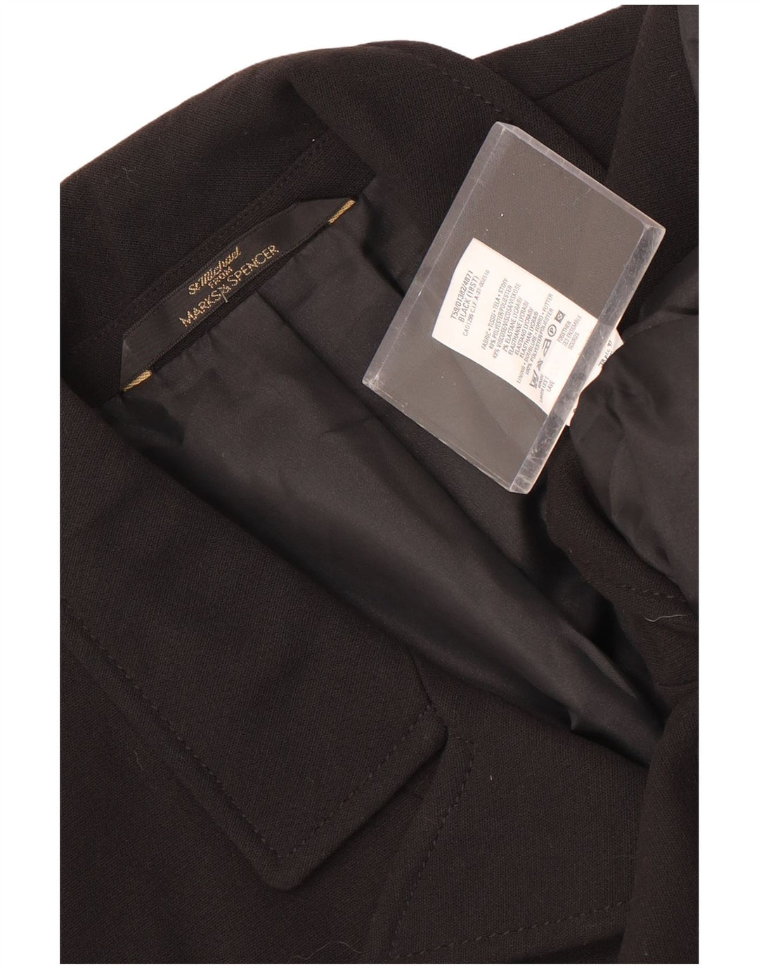 Marks & Spencer Womens St. Michael Overcoat UK 18 XL Black Polyester