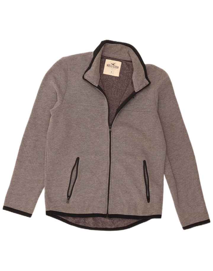 Hollister Mens Tracksuit Top Jacket Small Grey Colourblock Cotton