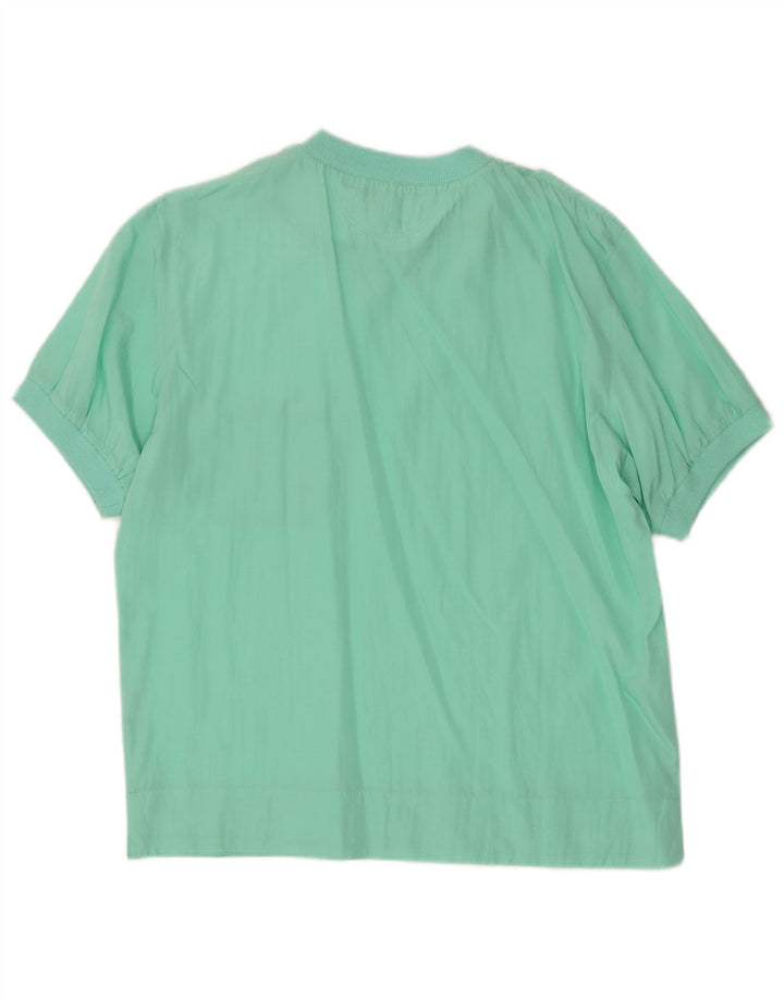 T-shirt uomo VINTAGE Top medio turchese in seta