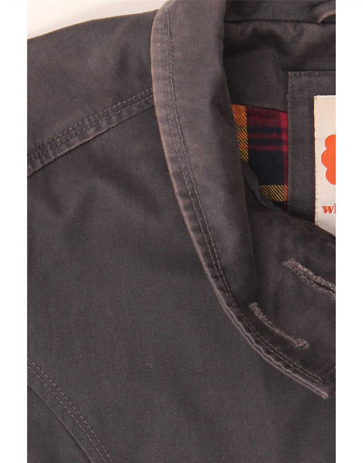 White Stuff Womens Overcoat UK 12 Medium Grey Cotton