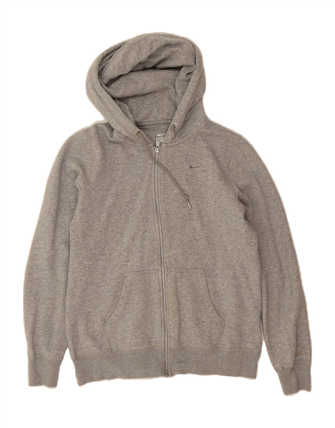 NIKE Womens Zip Hoodie Sweater UK 16 Large Grey Cotton Vintage Nike and Second-Hand Nike from Messina Hembry 