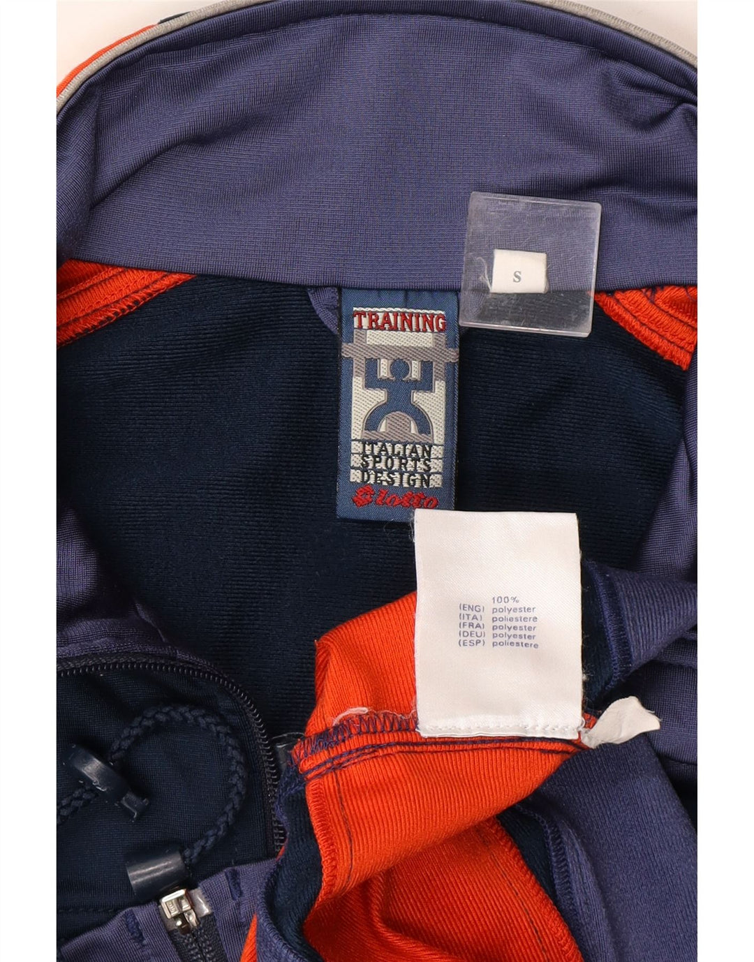 LOTTO Mens Short Sleeve Tracksuit Top Jacket Small Navy Blue Colourblock Vintage Lotto and Second-Hand Lotto from Messina Hembry 