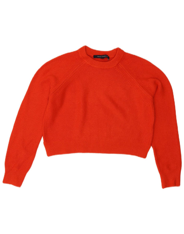 French Connection Jersey corto con cuello redondo para mujer UK 6 XS Naranja