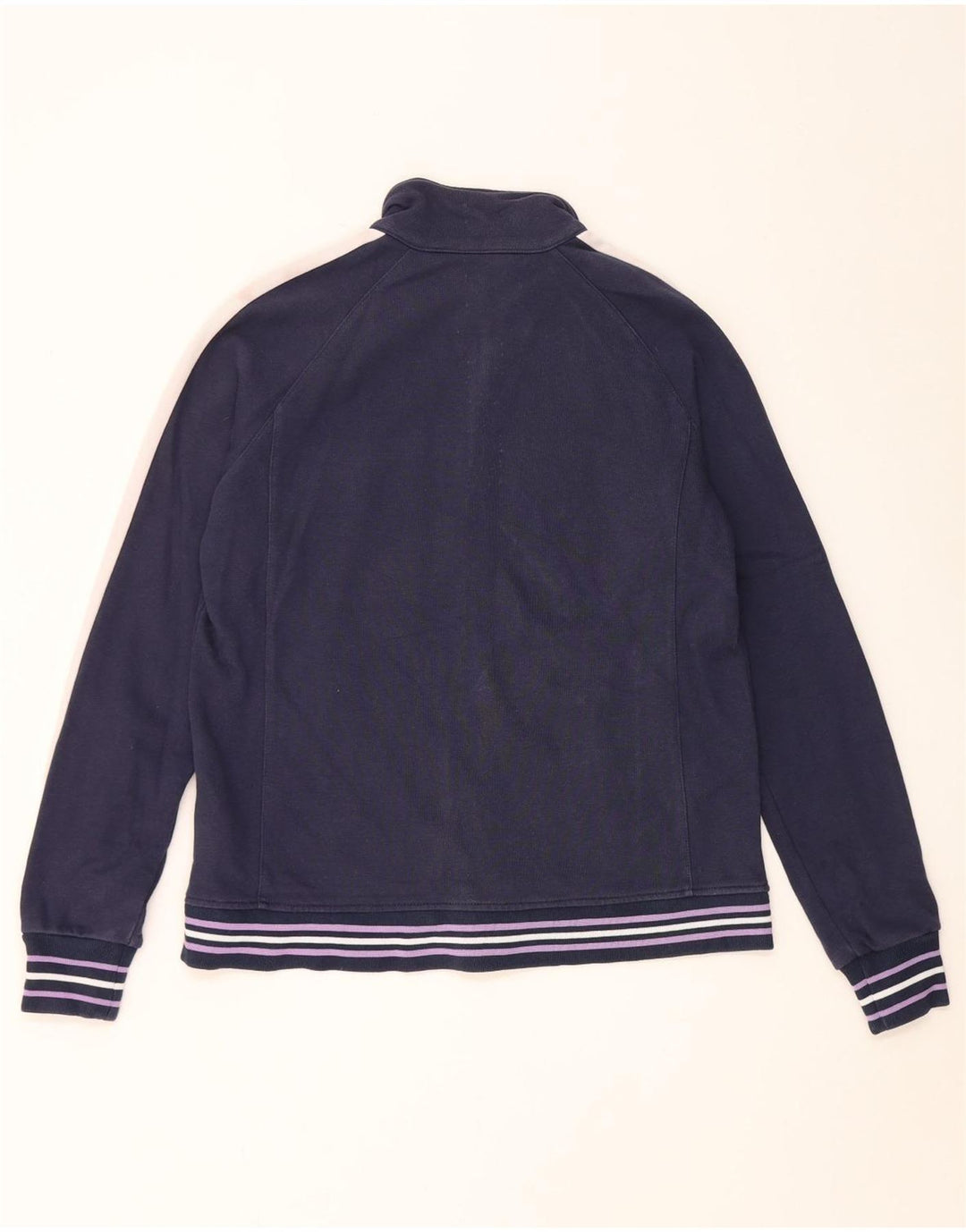 Champion Womens Tracksuit Top Jacket UK 16 Large Navy Blue Colourblock