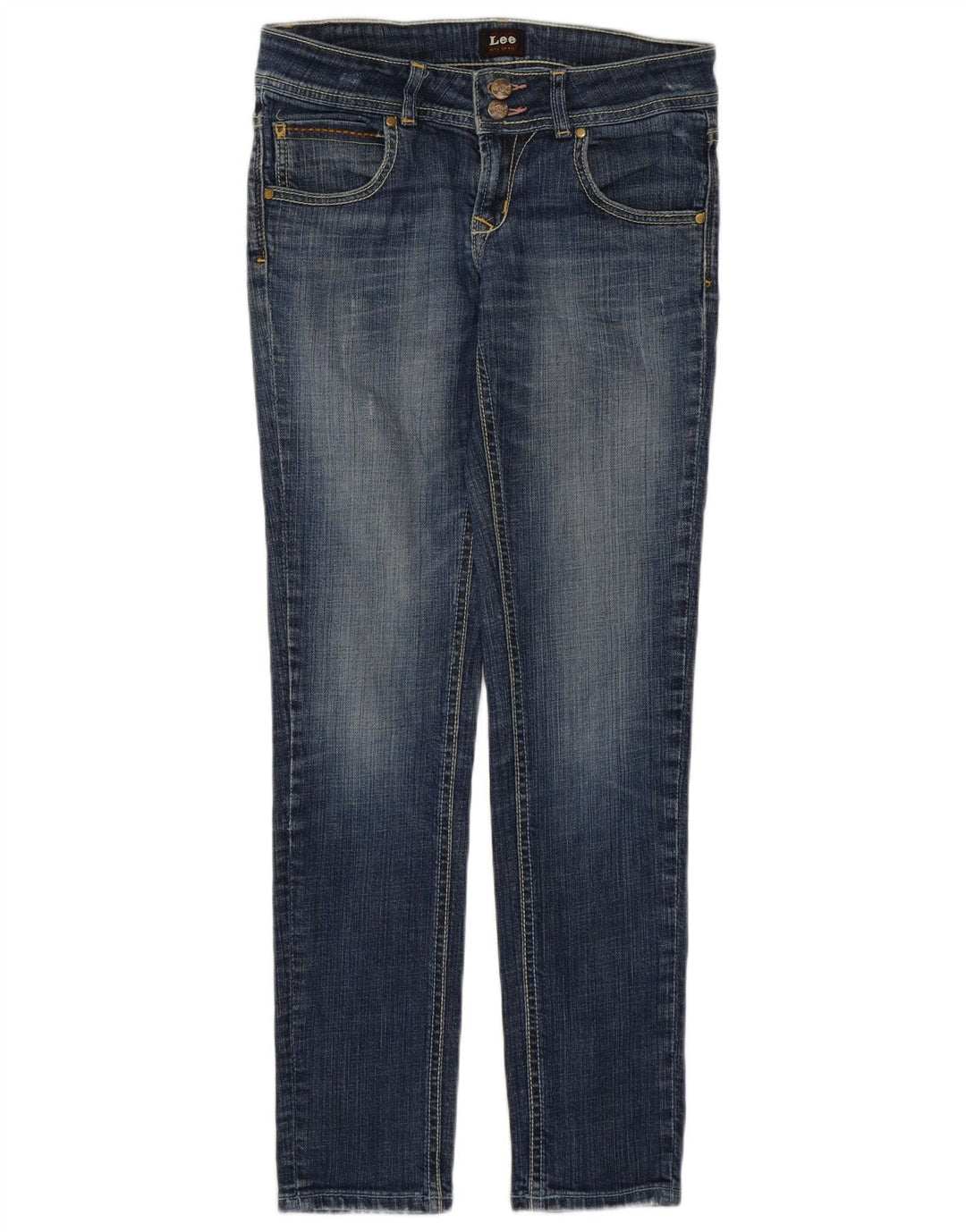 Lee Damen Slim Jeans W28 L29 Blaue Baumwolle
