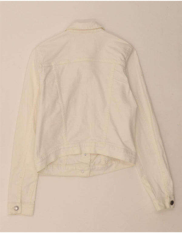 H&M Girls Crop Denim Jacket 13-14 Years White Cotton