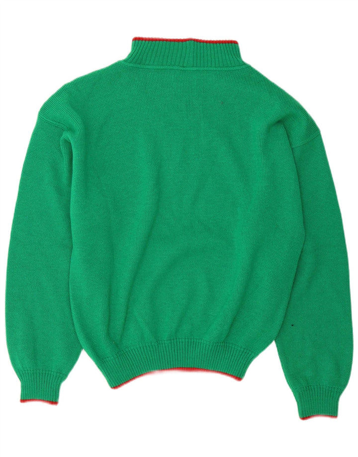 Foxhound Mens Graphic Turtle Neck Jumper Sweater Large Green Wool