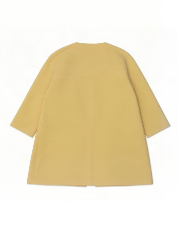 Zara Mujer Abrigo Manga 3/4 UK 40 XL Viscosa Amarilla