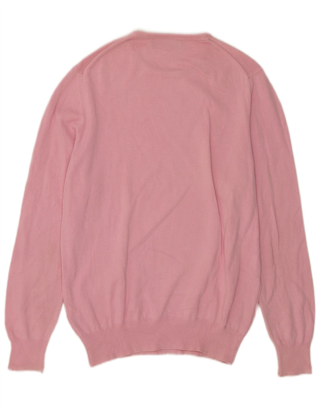 Zara Mens Crew Neck Jumper Sweater Medium Pink Cotton
