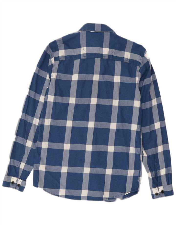 Jack & Jones Mens Slim Fit Flannel Shirt Small Blue Check Cotton