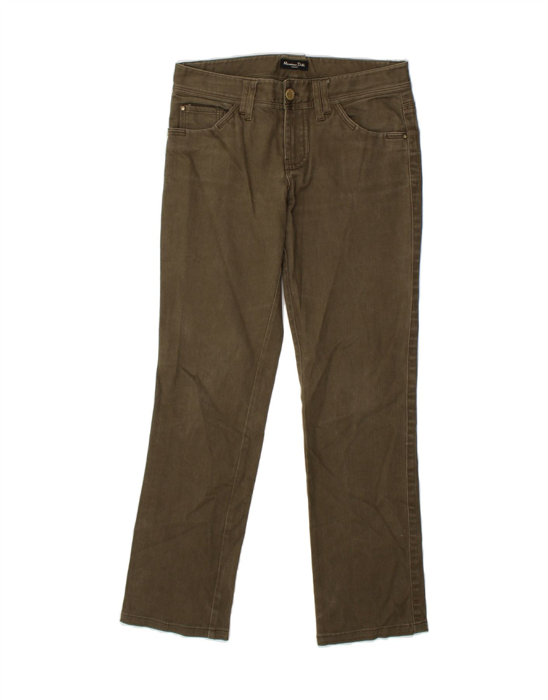 MASSIMO DUTTI Womens Straight Jeans EU 40 Medium W30 L30 Khaki Cotton Vintage Massimo Dutti and Second-Hand Massimo Dutti from Messina Hembry 