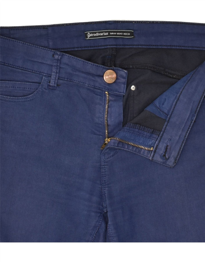 VINTAGE Womens Skinny Casual Trousers US 12 Large W30 L29 Navy Blue | Vintage Vintage | Thrift | Second-Hand Vintage | Used Clothing | Messina Hembry 