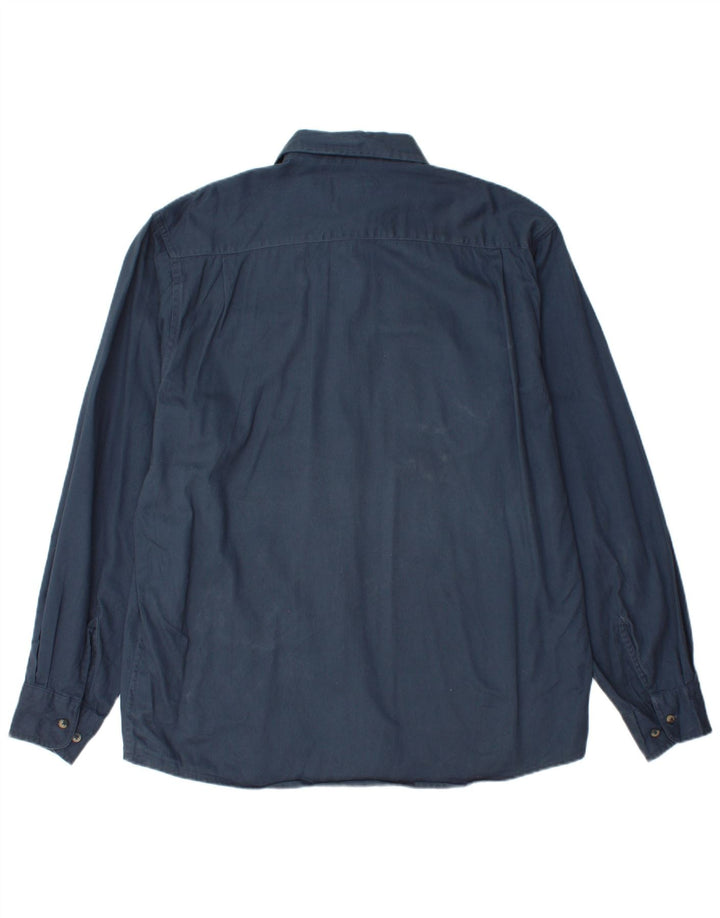WRANGLER Mens Shirt Large Navy Blue Cotton