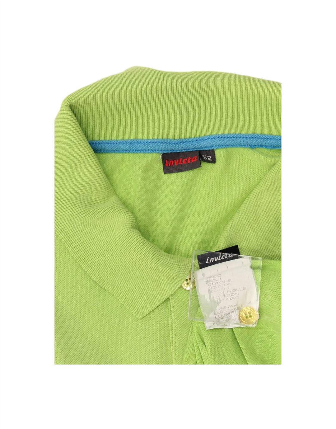 INVICTA Mens Polo Shirt IT 52 Large Green Cotton