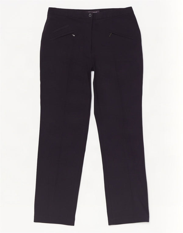 Marks & Spencer Womens Casual Trousers UK 12 Medium W30 L28 Navy Blue