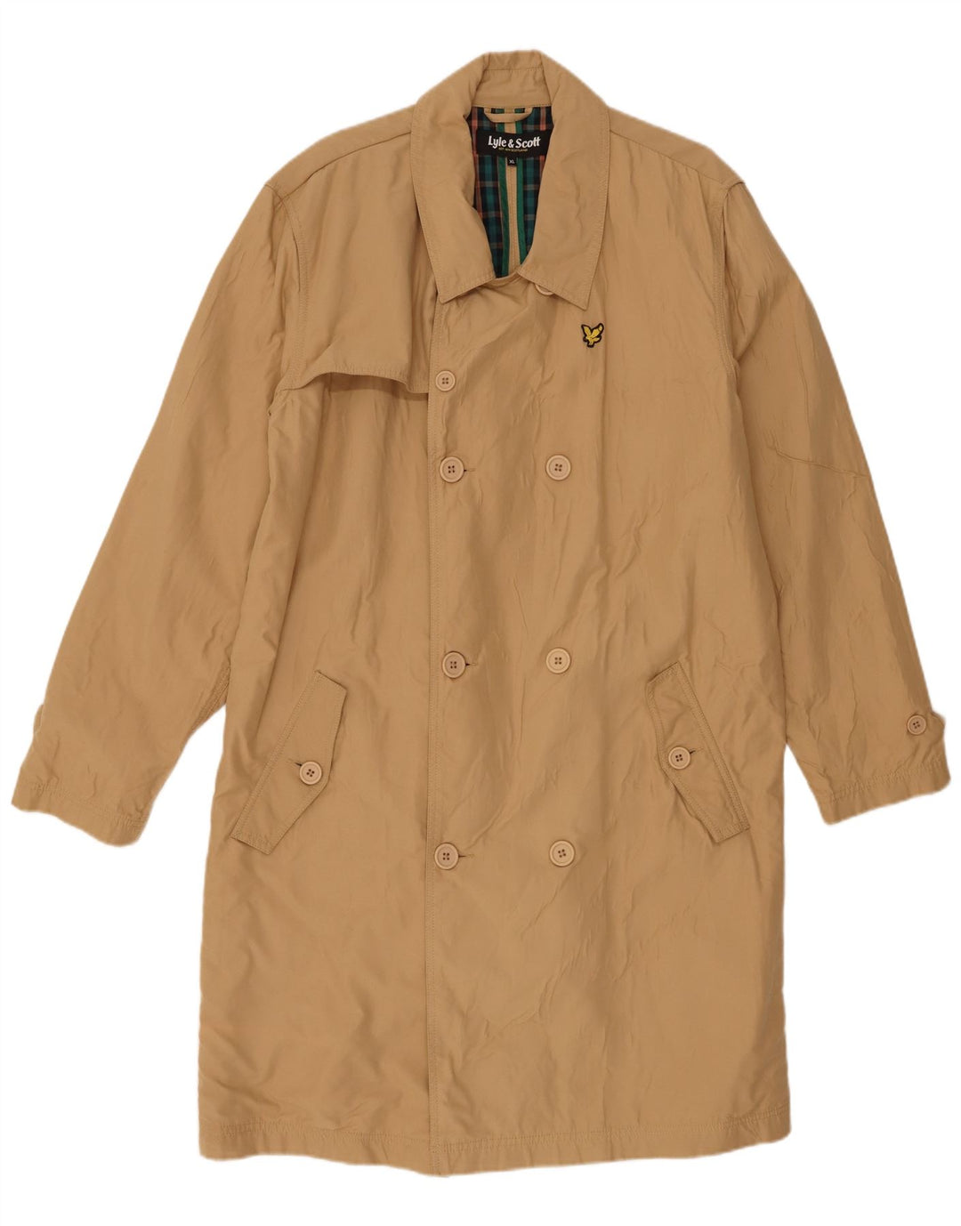 Lyle & Scott Mens Trench Coat UK 42 XL Beige Polyester