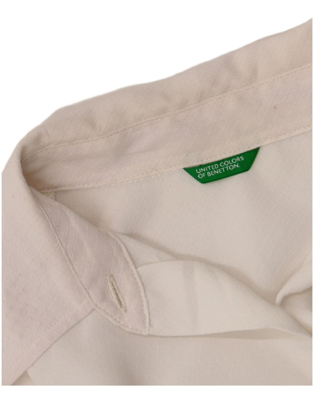 Benetton Chemise Femme UK 12 Medium Blanc