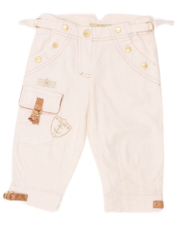 ALVIERO MARTINI Calça Cargo Capri Feminina 3-4 Anos W20 L10 Algodão Branco