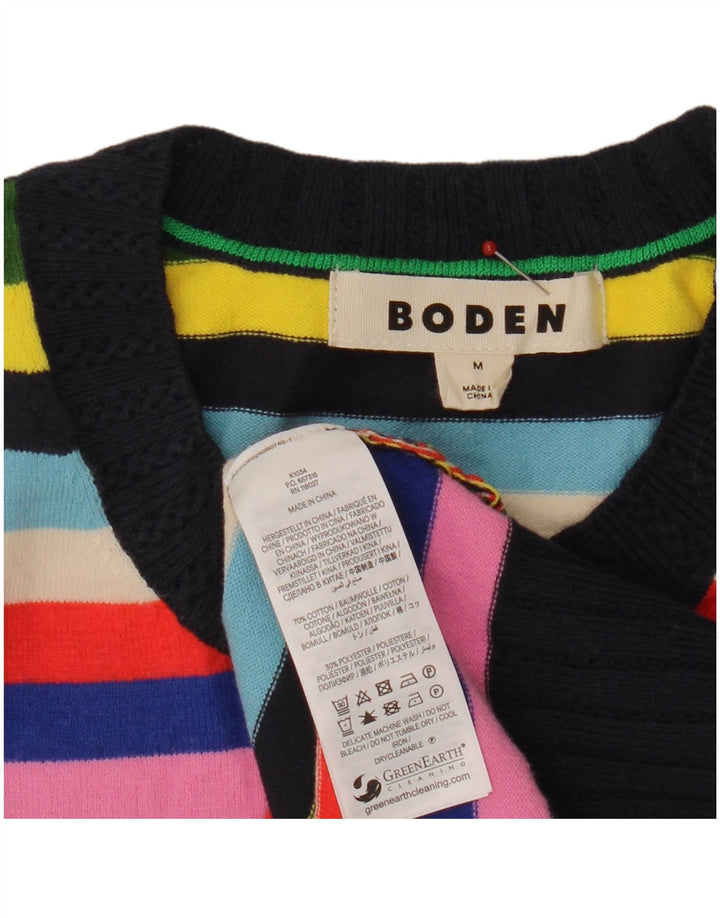 Boden Damen-Pullover mit Rundhalsausschnitt, Größe M, mehrfarbig, gestreift, UK 14