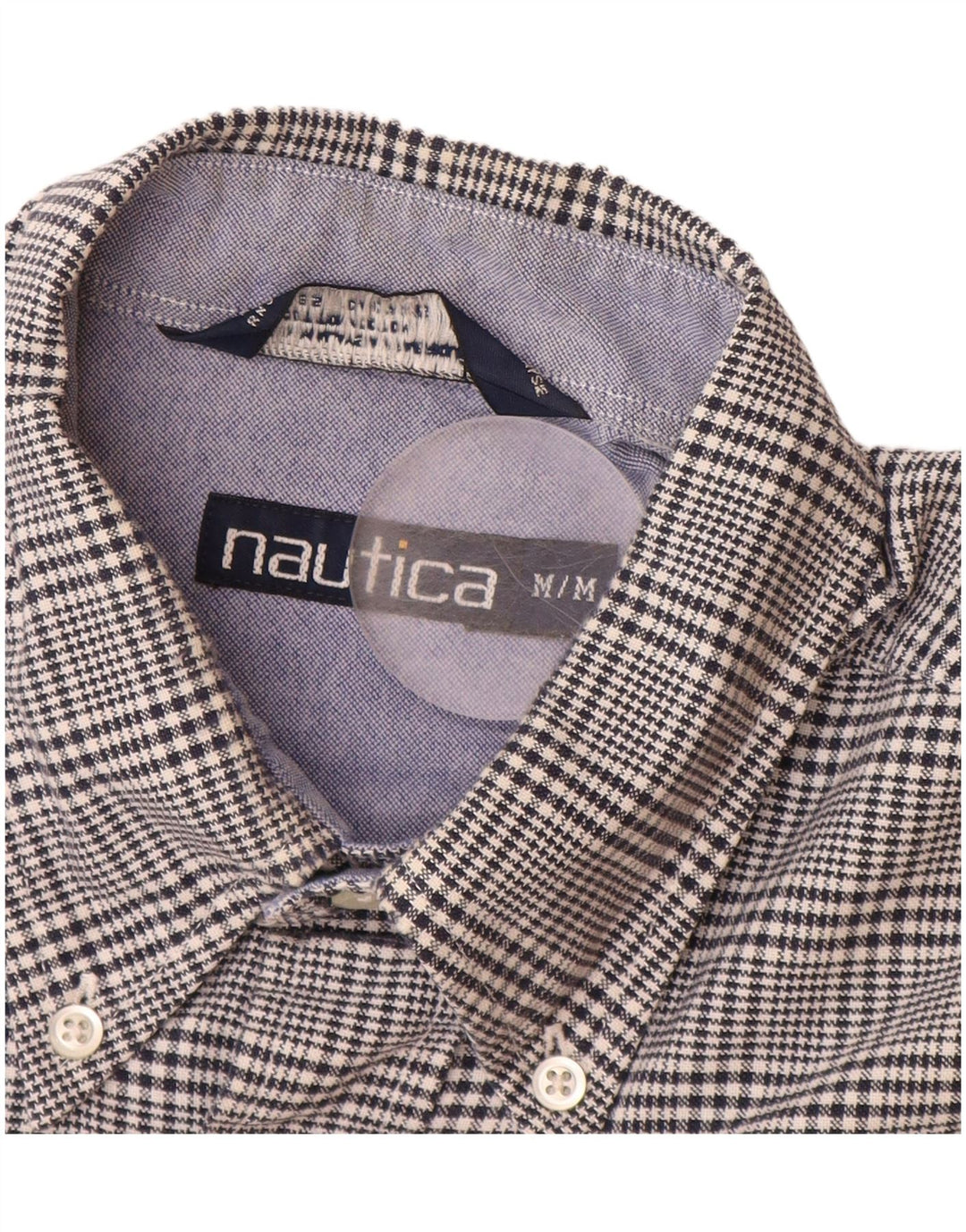 NAUTICA Flanelskjorte til mænd Medium Navyblå Houndstooth Bomuld