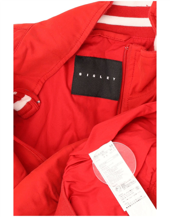 Sisley Womens Bomber Jacket IT 50 XL Red Cotton