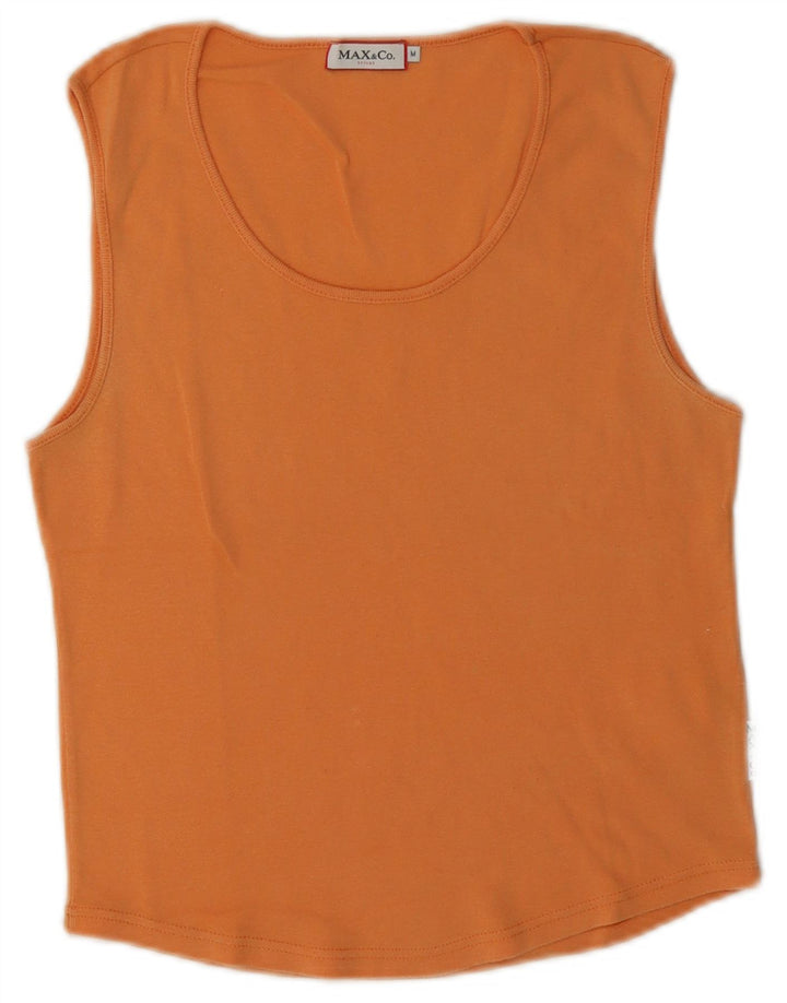 Max & Co. Débardeur court pour femme UK 12 coton orange moyen