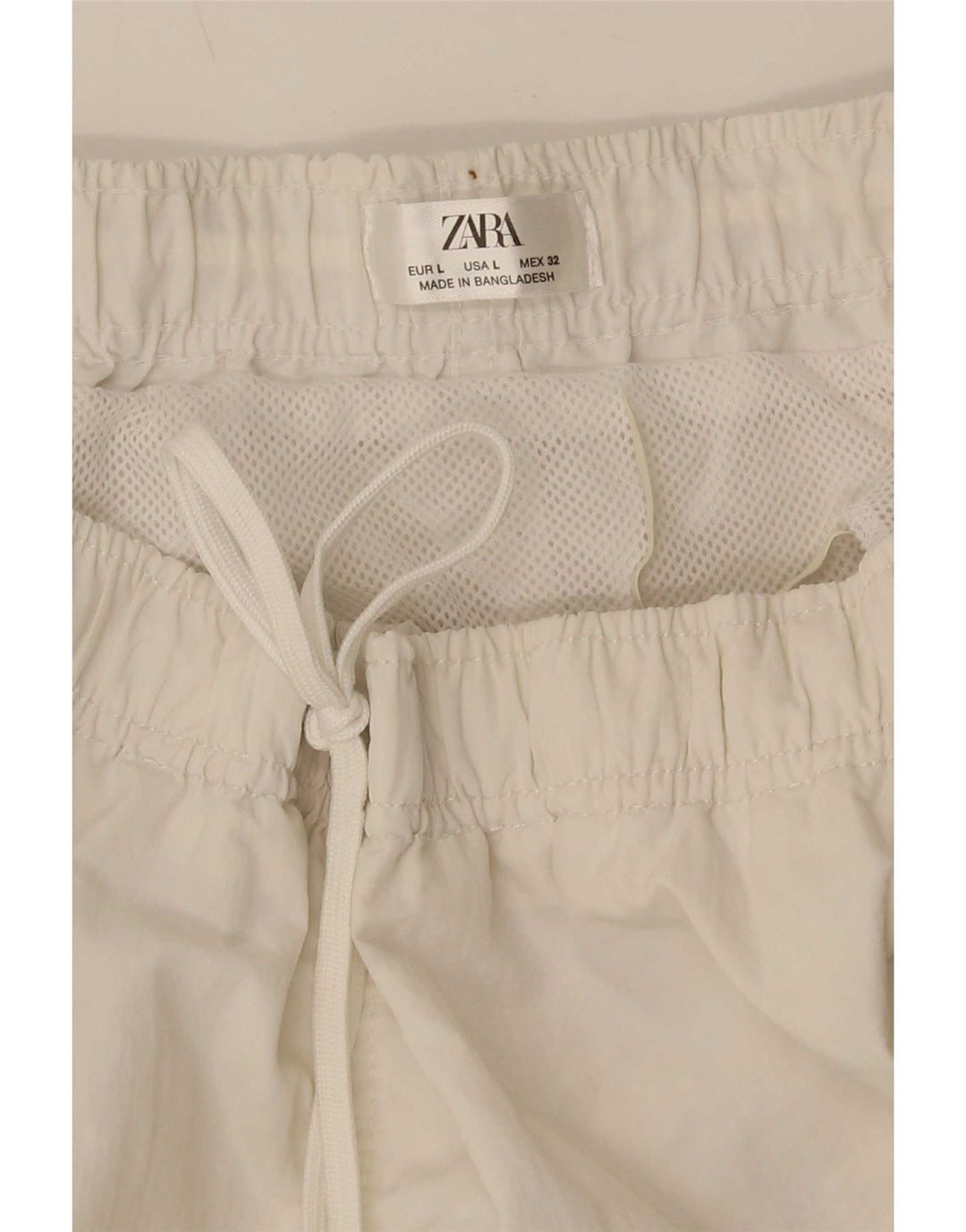 Zara Hombre Bañador Shorts Large Blanco Poliéster