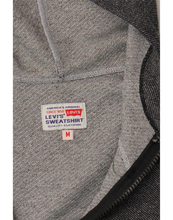 LEVI'S Womens Zip Hoodie Sweater UK 14 Medium Grey