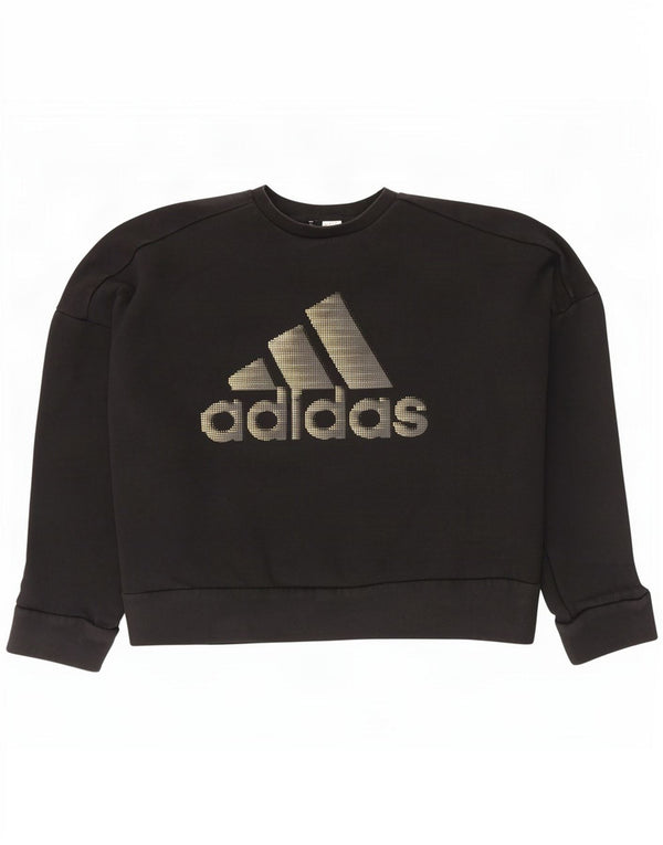 Pulover supradimensionat cu grafic pentru femei Adidas UK 20/22 XL bumbac negru