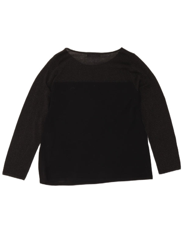 Marks & Spencer Top Mujer Manga Larga UK 40 XL Viscosa Negra
