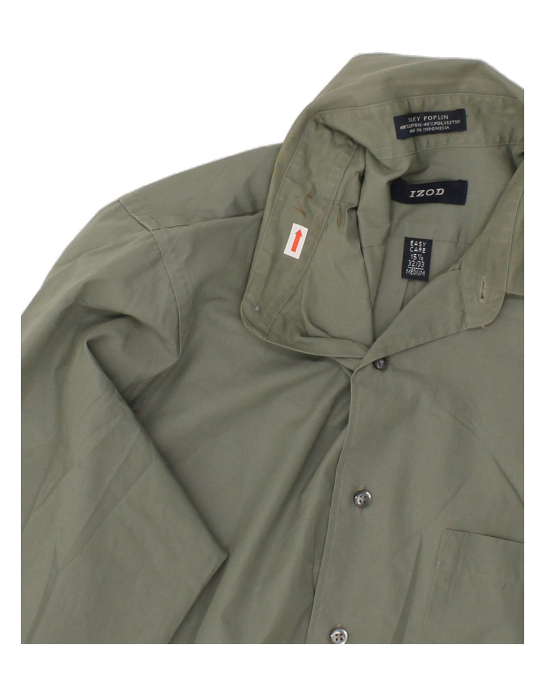 IZOD Mens Easy Care Shirt Size 15 1/2 Medium Grey Cotton Vintage Izod and Second-Hand Izod from Messina Hembry 