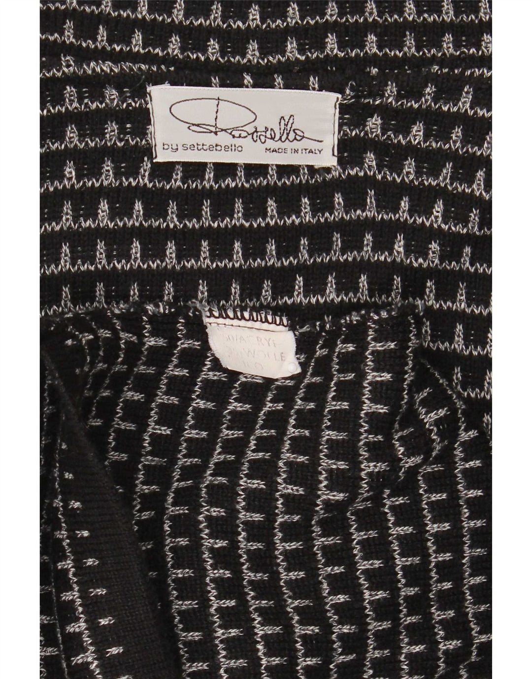 Maglione cardigan da uomo Settebello XL nero a quadri in acrilico