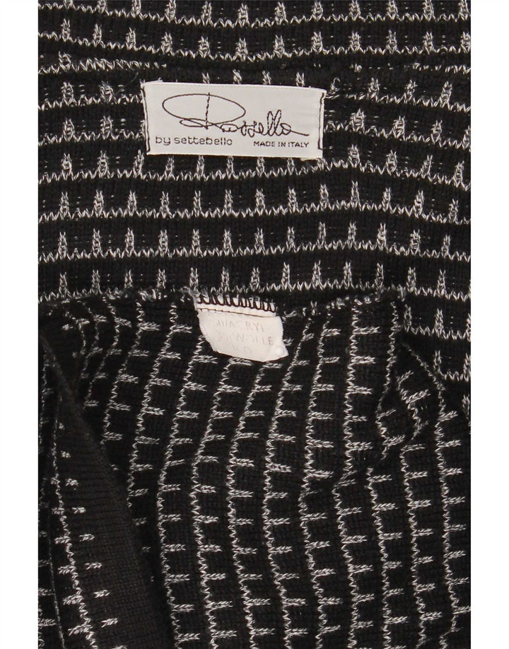 Maglione cardigan da uomo Settebello XL nero a quadri in acrilico