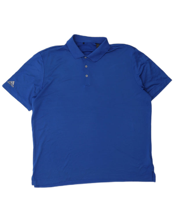 Adidas Mens Polo Shirt XL Blue Polyester