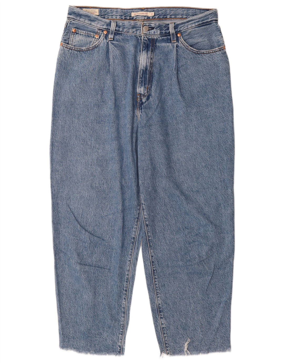 Levi's Womens Ribcage Cropped Jeans W32 L27 Blue Cotton
