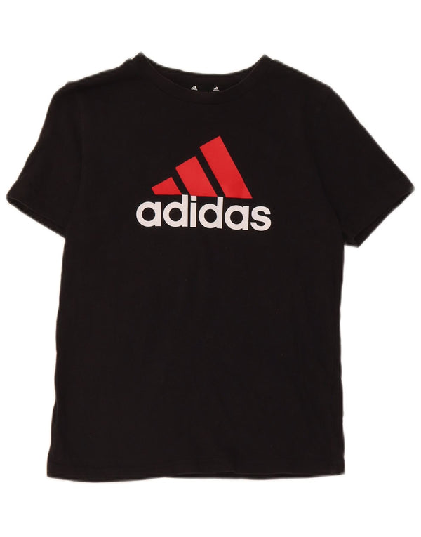 Adidas Jungen T-Shirt mit Grafik, 9–10 Jahre, schwarze Baumwolle