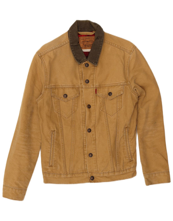 Levi's Bomberjakke til mænd UK 36 Small Beige Colourblock Bomuld