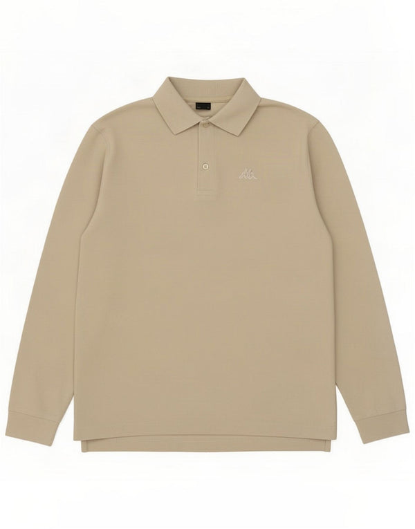 Polo Kappa Uomo Manica Lunga Large in Cotone Beige