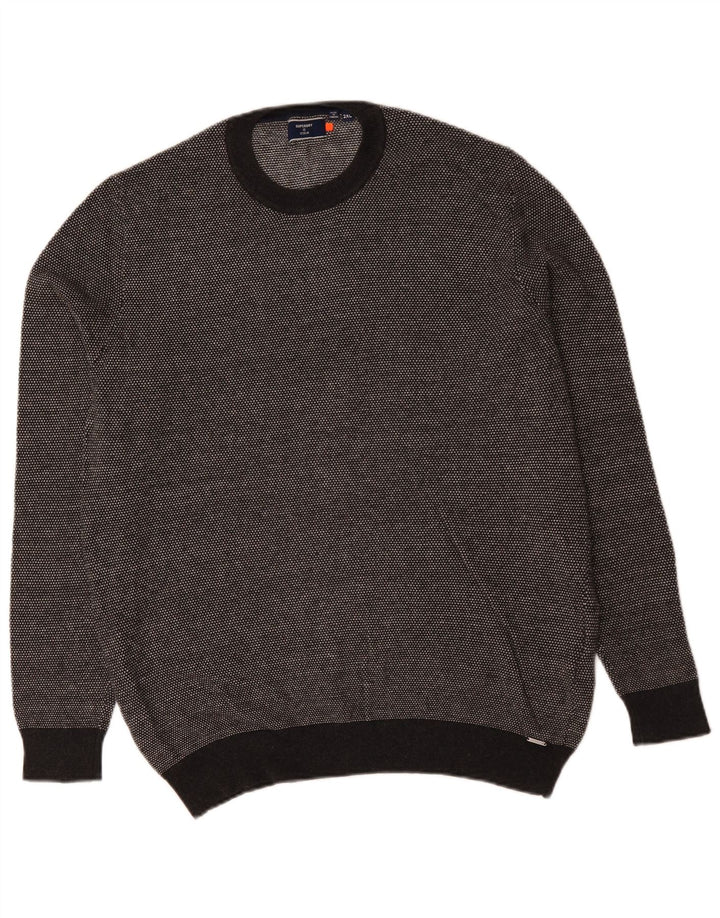 SUPERDRY Mens Crew Neck Jumper Sweater 2XL Grey Cotton