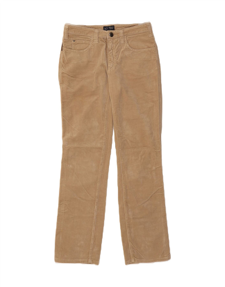 ARMANI Womens Straight Casual Trousers W30 L30 Beige Cotton Vintage Armani and Second-Hand Armani from Messina Hembry 