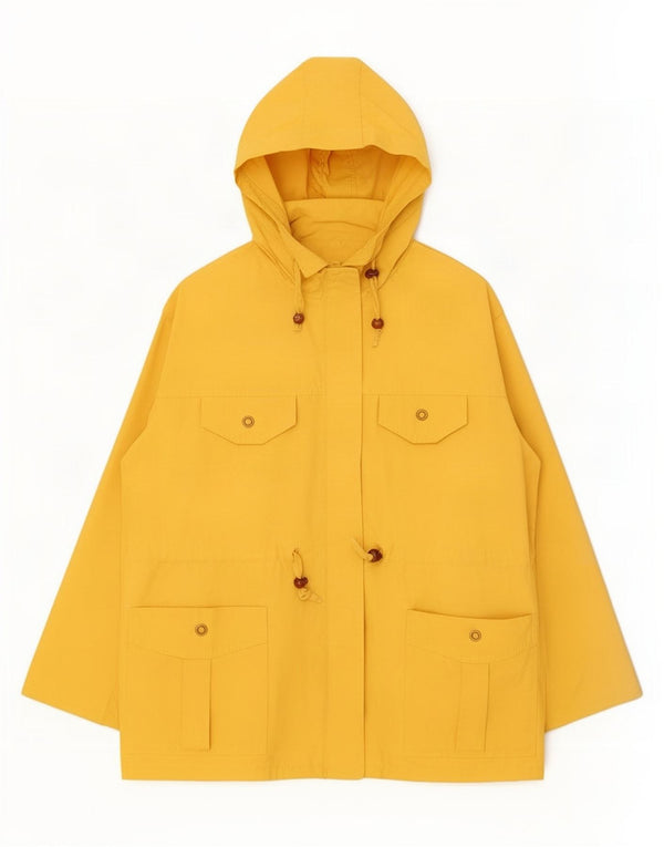 Vintage mujer chaqueta utilitaria con capucha Reino Unido 20 2XL acrílico amarillo