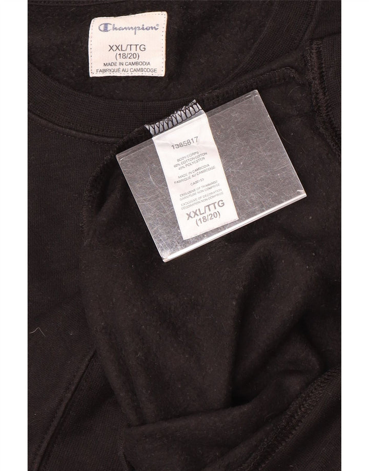 Champion Boys Graphic Sweatshirt Jumper 15-16 Years 2XL Black