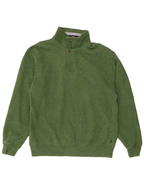 Orvis Herre 1/4 Zip Regular Fit Sweatshirt Jumper Medium Grøn Bomuld