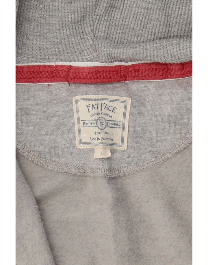 FAT FACE Mens Graphic Zip Hoodie Sweater Large Grey Cotton Vintage Fat Face and Second-Hand Fat Face from Messina Hembry 