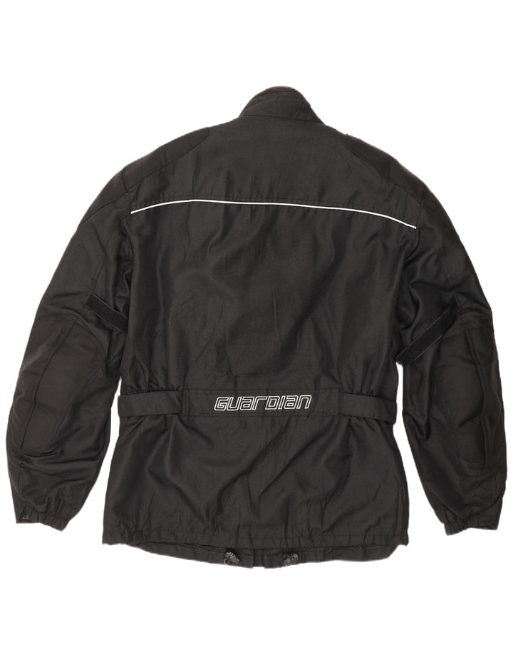 VINTAGE Mens Graphic Racer Jacket UK 40 Large Black