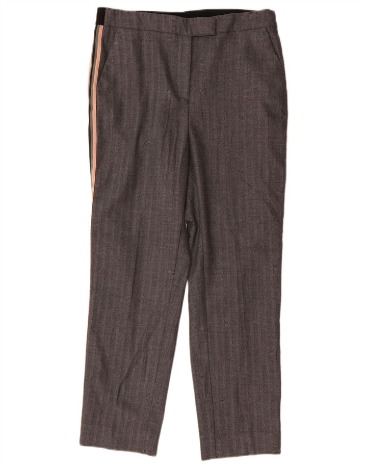 Marks & Spencer Womens Suit Trousers UK 12 Medium W30 L26 Grey Herringbone