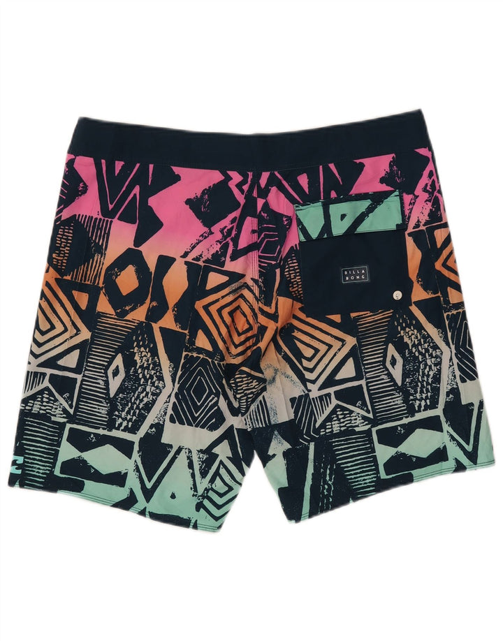 Billabong Mens Swimming Shorts Large  Multicoloured Geometric Polyester