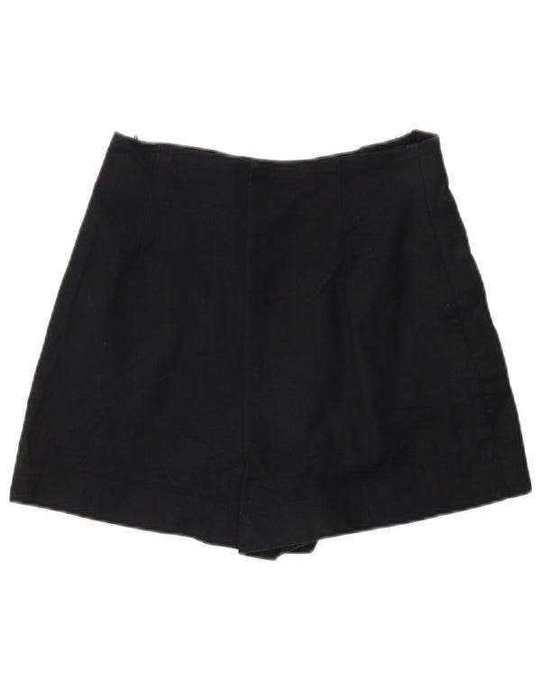 Zara Mujer Shorts Casuales De Talle Alto XS W24 Negro Algodón