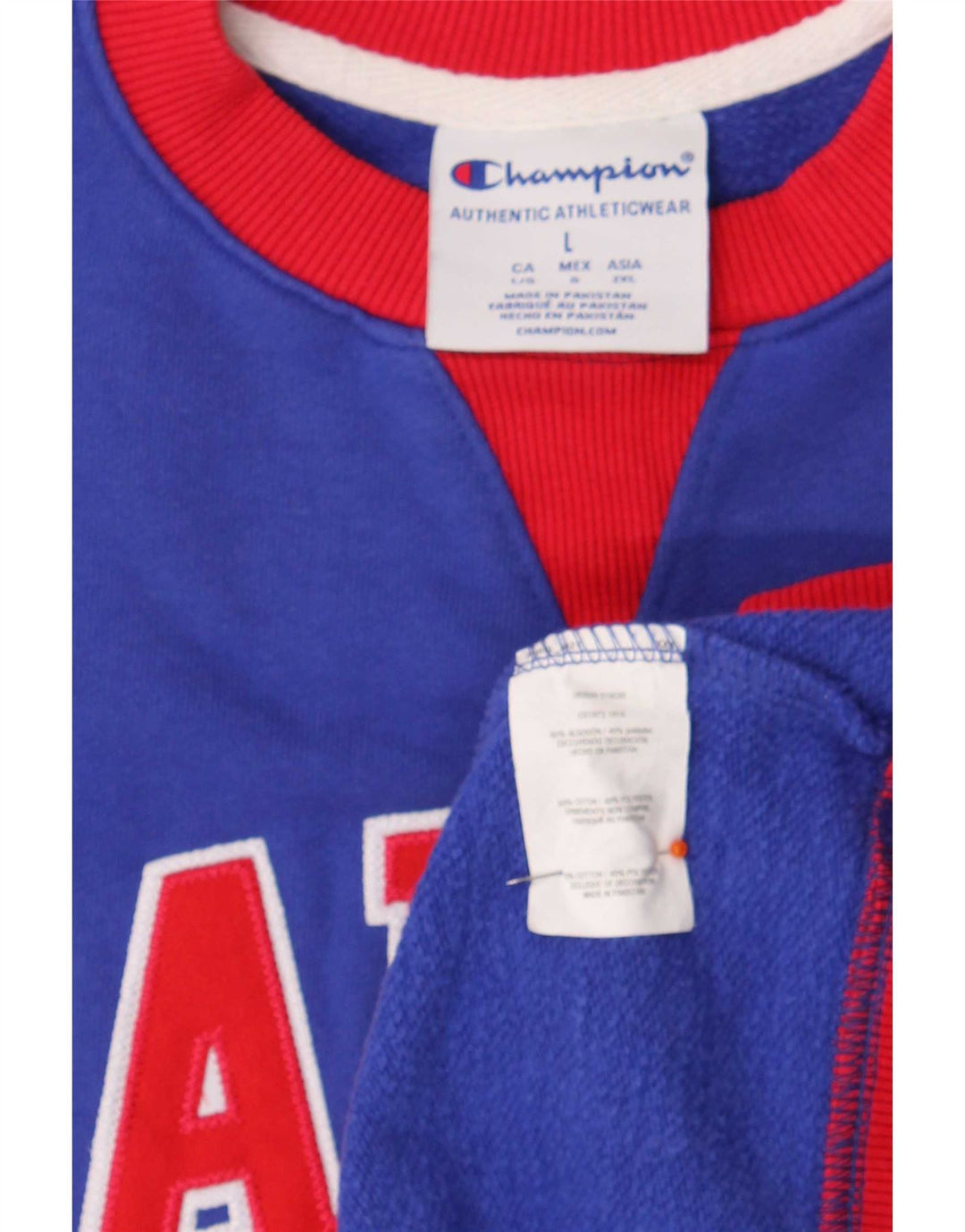 Champion Mens Kansas Graphic Sweatshirt Jumper Large Blue Colourblock